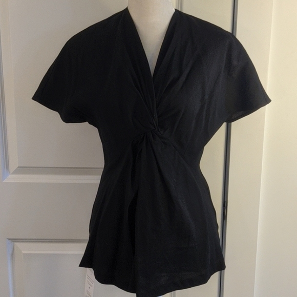 MM Lafleur Tops - NEW Mm LaFleur Black Stretch Linen Top - w/Tags, Hard To Find!